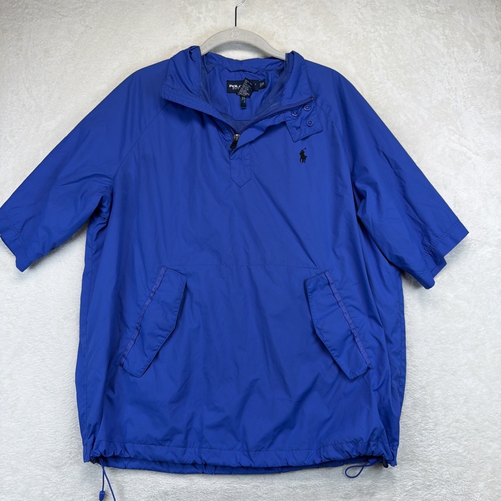 Polo Golf Ralph Lauren Mens S Windbreaker Blue Short Sleeve 1/4 Zip Pullover